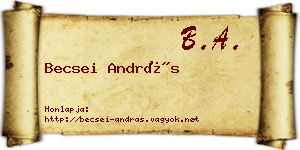 Becsei András névjegykártya