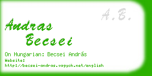andras becsei business card